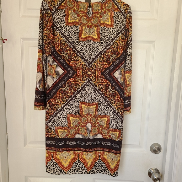 (1440) Chico's Woman's Long Sleeve Dress, Size: 0P Color: African Print - Picture 11 of 14